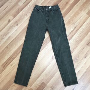 VINTAGE Faded Glory High Rise Jeans‎ Tapered Leg Stonewashed Dark Green Size 10